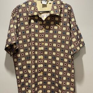 Puma Classics New Prep Woven Graphic Collared Sleeve Button Up Shirt‎ Mens NWT
